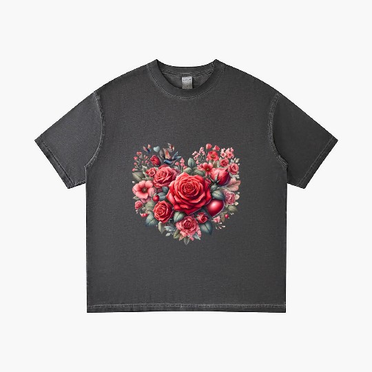 Heart Roses, Valentines Day Gradient T Shirts