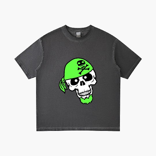 Pirate Hat Skull Skeleton Halloween Head Scarf Fun Gradient T Shirts
