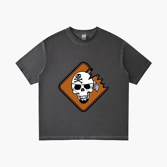 Pirate Shield Skull Skeleton Danger Warning Sign Gradient T Shirts