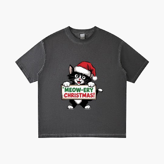 Meow-ery Christmas Gradient T Shirts
