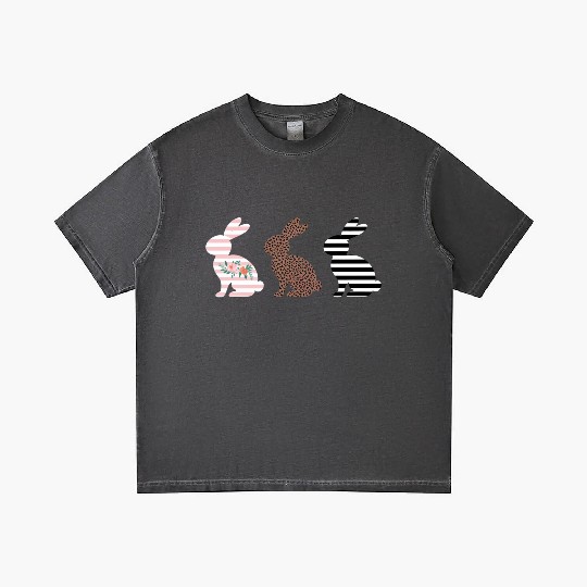 Happy Easter Cute Easter Leopard Bunny Rabbit Gradient T Shirts