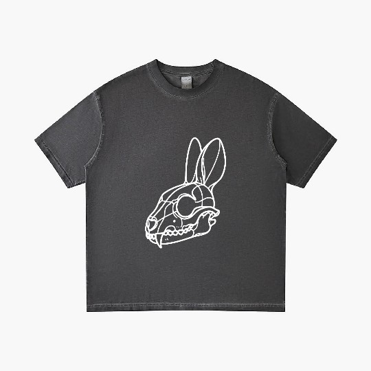 Minimalistic Vector Rabbit Skull Kids Drawing Gradient T Shirts