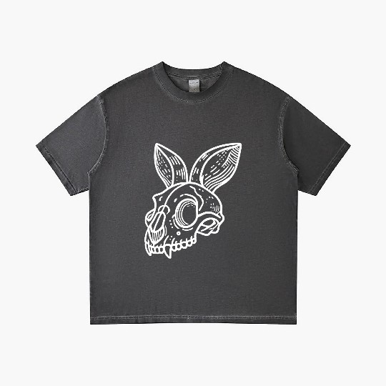 Minimalistic Vector Rabbit Skull Kids Drawing Gradient T Shirts