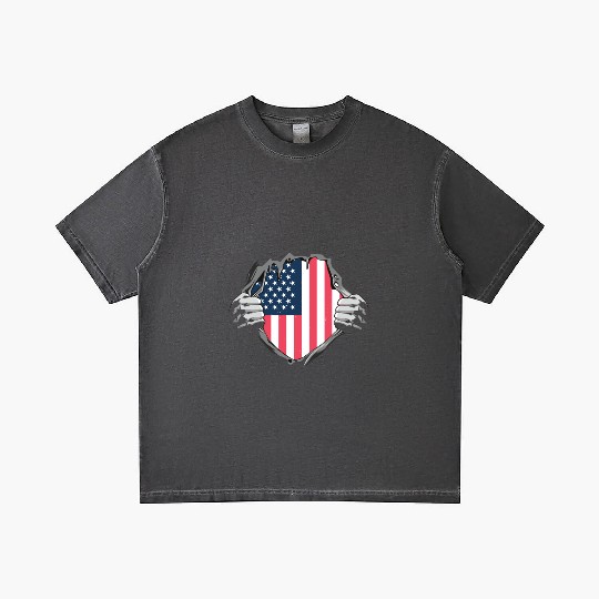 Bold American Flag Inside Design Gradient T Shirts