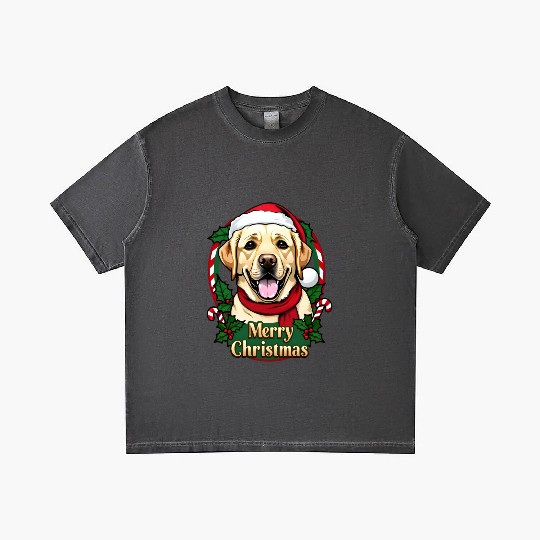 Festive Labrador Christmas Design Gradient T Shirts