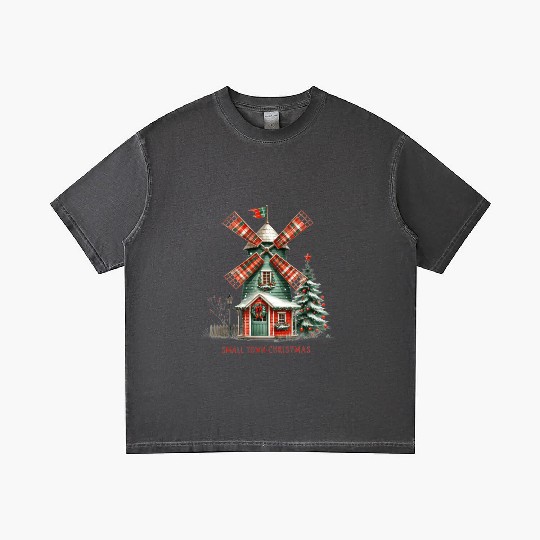 Small Town Christmas Plaid Windmill Gradient T Shirts
