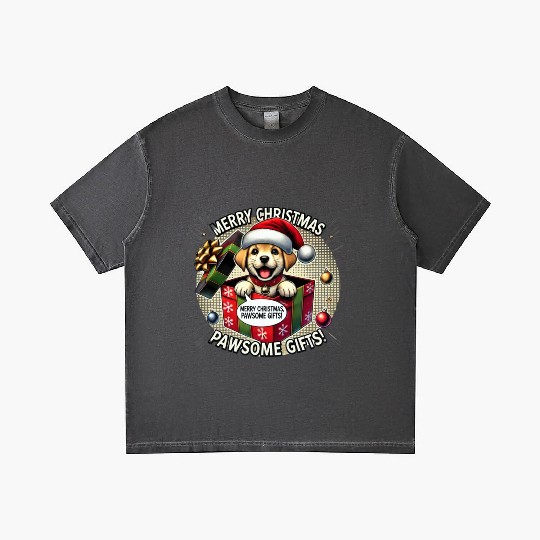 Puppy Christmas Surprise Gradient T Shirts