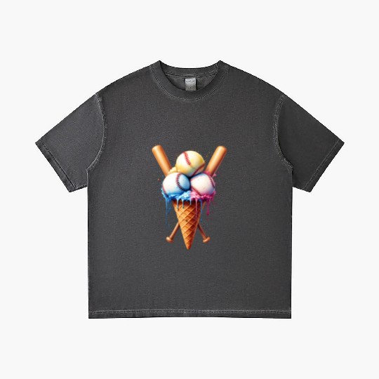 Baseball Ice Cream Gradient T Shirts