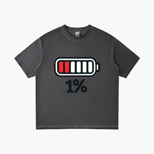 Low Battery Icon with 1% Charge Gradient T Shirts