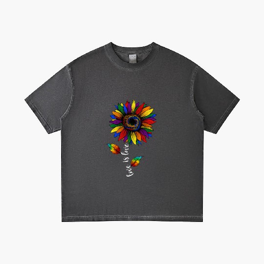 Rainbow Sunflower Love Is Love LGBT Pride Gradient T Shirts