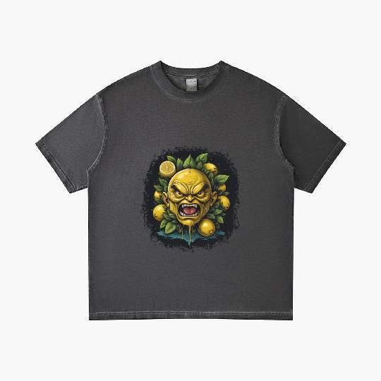 Angry Lemon Head with Realistic Details Gradient T Shirts