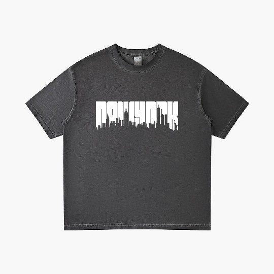 New York Skyline Typography Gradient T Shirts