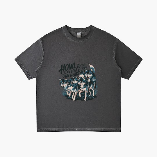 Howl to the Beat of Your Own Heart Wolves Indie Gradient T Shirts