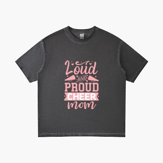 Loud And Proud Cheer Mom Heart Cheerleader Sports Gradient T Shirts