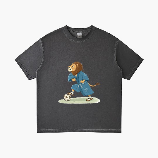 Lion playing soccer in karate kimono Gradient T Shirts