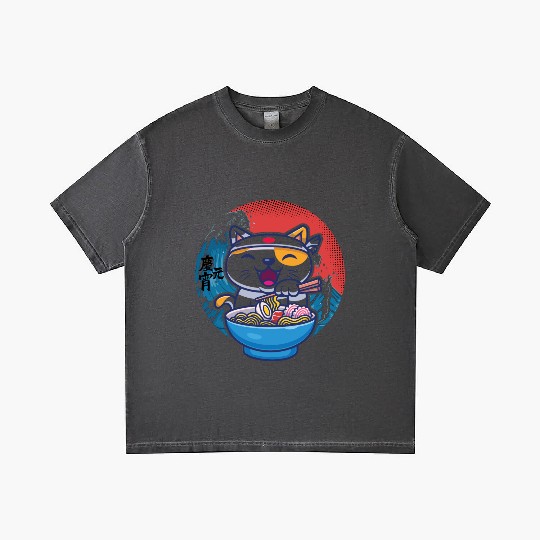 Japanese cat ramen Gradient T Shirts
