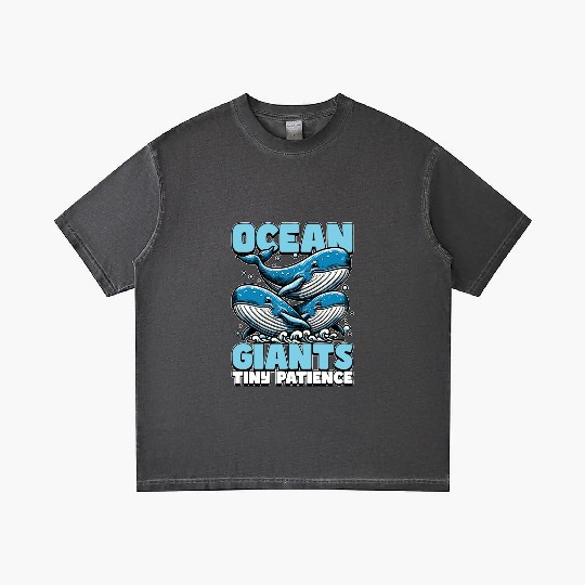 Whale Watching Ocean Giants Tiny Marine Animal Gradient T Shirts