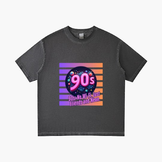 90s No WiFi Just Friends And Neon Gradient T Shirts