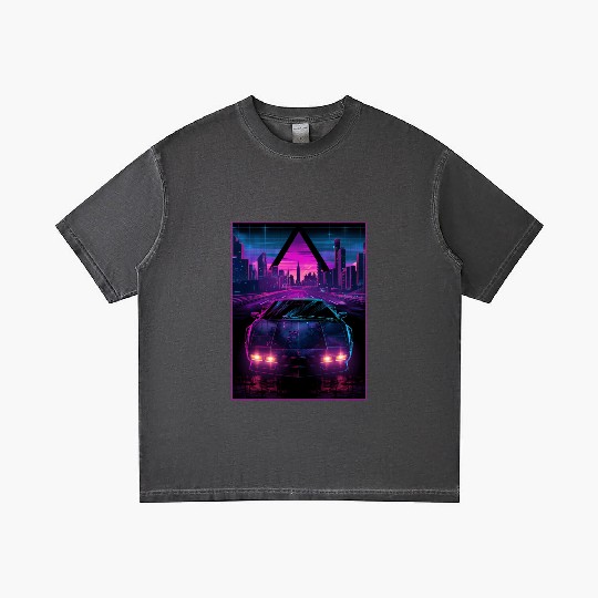 80s 90s Synthwave Car City Retro Vaporwave Gradient T Shirts