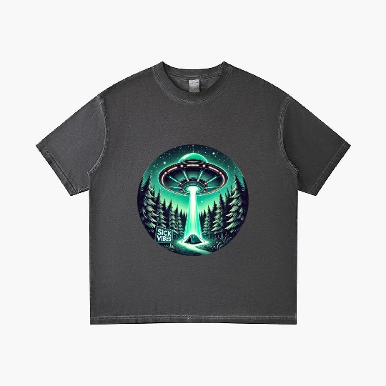 Alien Abduction in Forest (Sick Vibes) Gradient T Shirts