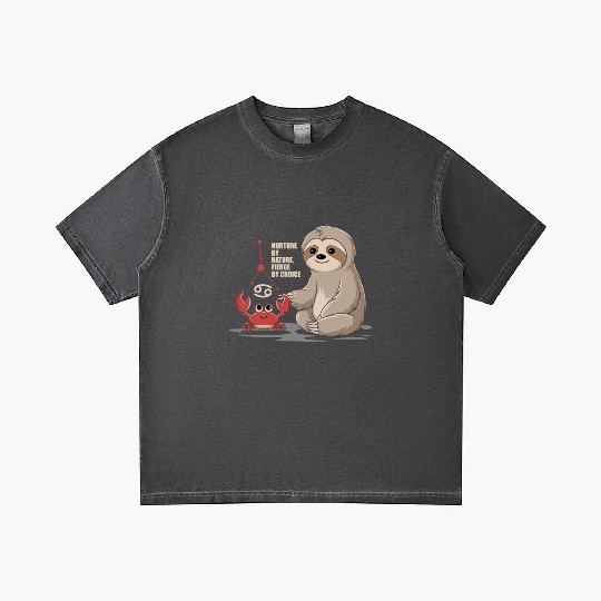 Cancer Zodiac Sloth: Nurture by Nature, Fierce by Gradient T Shirts