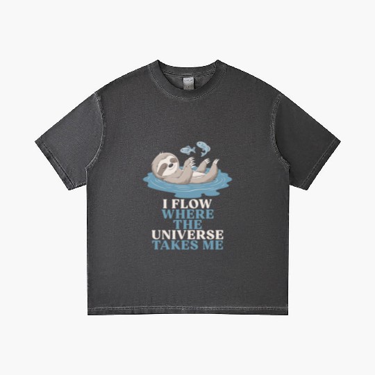 Pisces Zodiac Sloth I Flow Where The Universe Gradient T Shirts