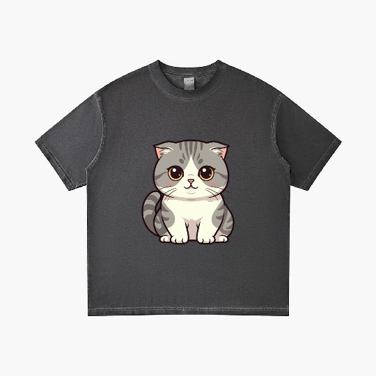 Cute Kawaii Cat Illustration Gradient T Shirts