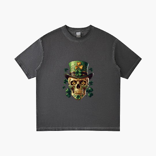 St Patricks Day Sugar Skull Shamrock Irish Mexican Gradient T Shirts