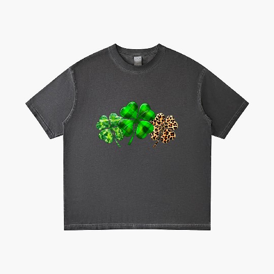Plaid Shamrock Leopard Camouflage St Patricks Day Gradient T Shirts