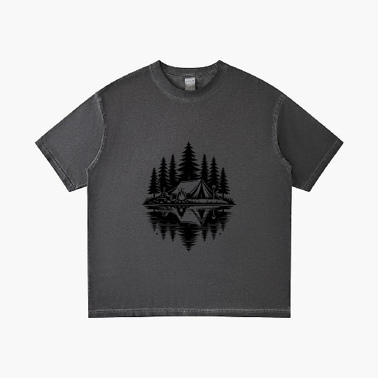 Camping In The Forest By A Natural Lake Gradient T Shirts