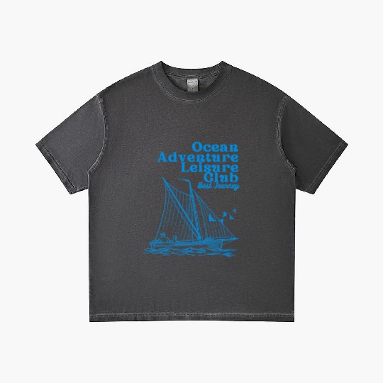 Ocean Adventure Leisure Club Retro Sailing Design Gradient T Shirts
