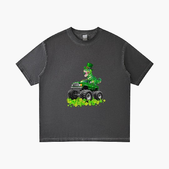 Monster Truck T-rex St Patricks Day Dinosaur Cute Gradient T Shirts