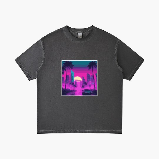 Neon Paradise Vaporwave Sunset Vibes Gradient T Shirts