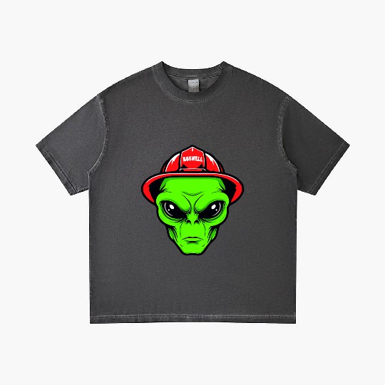 Grey Alien Fireman Gradient T Shirts