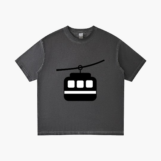 Minimalist Cable Car – Monochrome Icon Gradient T Shirts