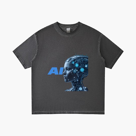Futuristic AI Cybernetic Human Design Gradient T Shirts