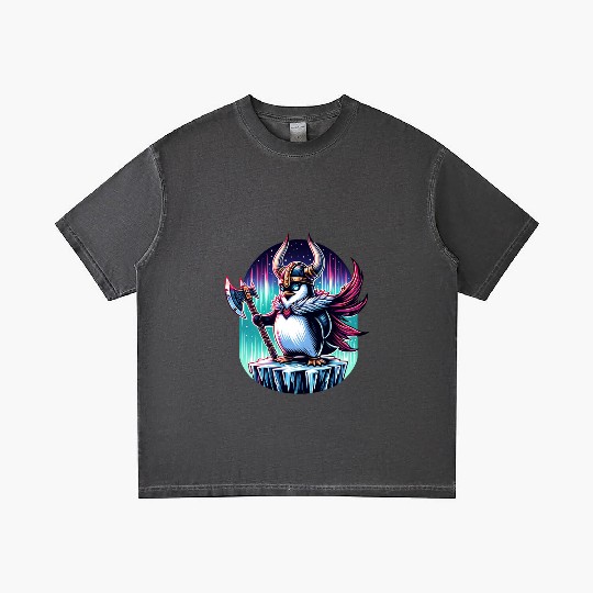 Viking Penguin Warrior Under Northern Lights Gradient T Shirts