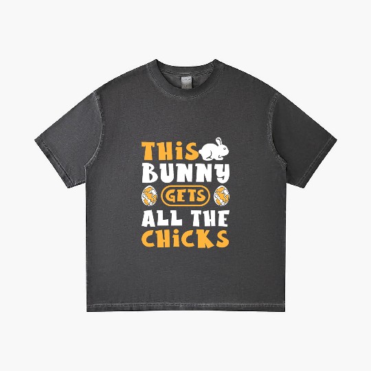 This Bunny Gets All The Chicks Funny Easter Egg Gradient T Shirts
