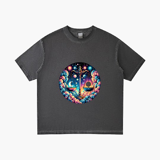 Libra - Celestial Scales of Balance Gradient T Shirts