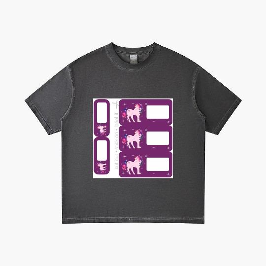 DIY Name Sticker Set - Fantasy Unicorn Purple - 5 Gradient T Shirts