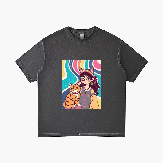 CAT MOM Gradient T Shirts
