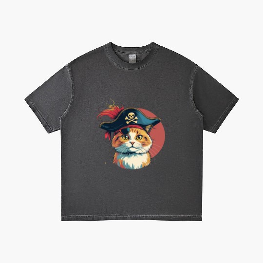 Whimsical PIRATE Cat Steals the Show Gradient T Shirts