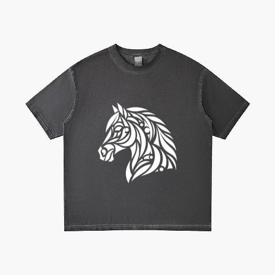 Tribal Horse Head Portrait Pony Tattoo Gradient T Shirts
