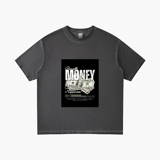 White and Grey Vintage Money Streetwear Gradient T Shirts