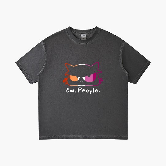 Cat Grumpy Face Ew People Lesbian Pride Colors Gradient T Shirts