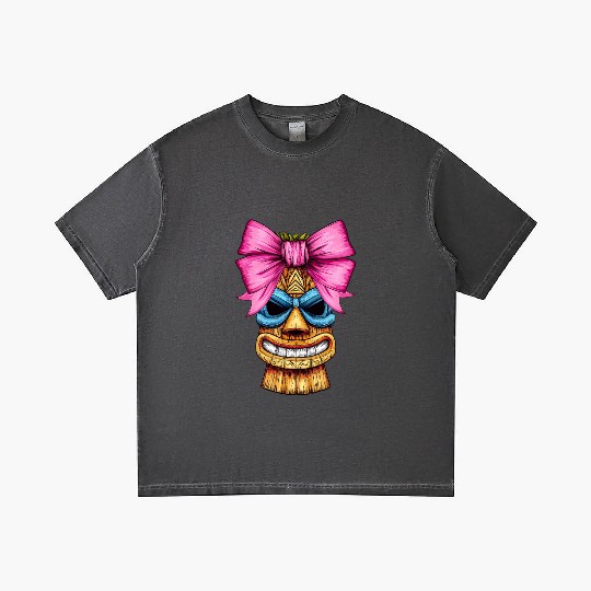 Coquette Bow Tiki Luau Hawaiian Hawaii Tiki Mask Gradient T Shirts