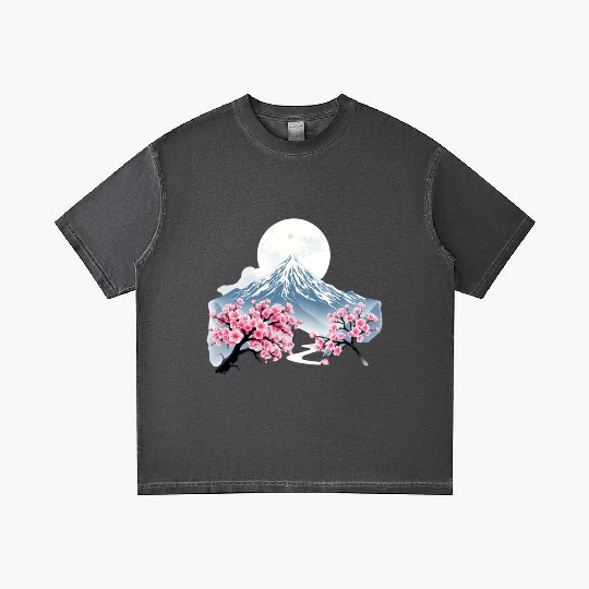 Japanese mount fuji Sakura tree Cherry blossom Gradient T Shirts