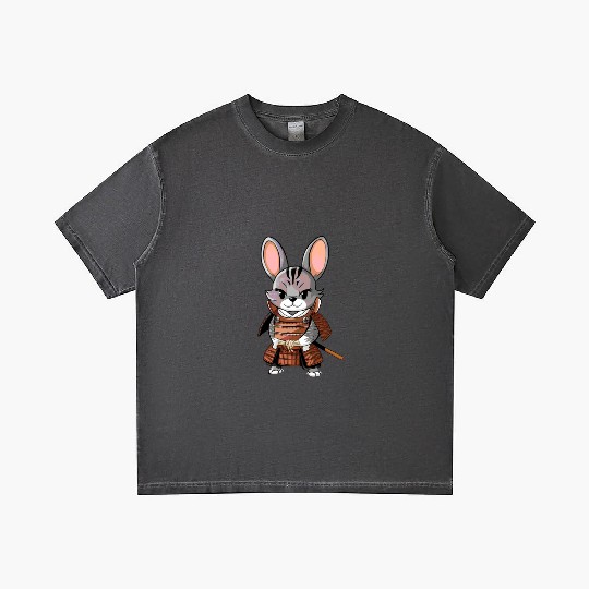 Cute Samurai Rabbit Cartoon Illustration Gradient T Shirts