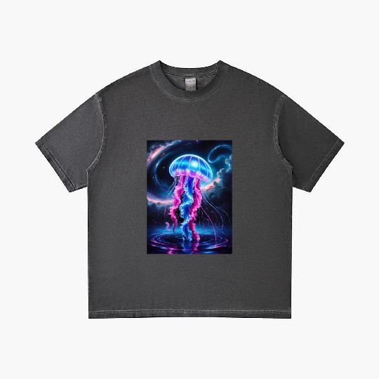A mesmerizing neon jellyfish gracefully floating Gradient T Shirts