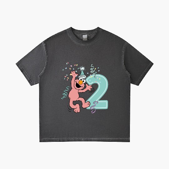 Sesame Street Birthday Design With Elmo Two Years Gradient T Shirts